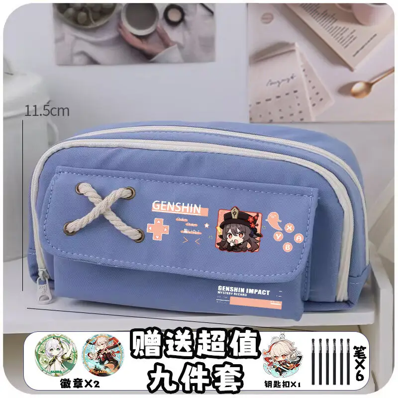 papelería divertid Genshin Impact pencil pouch xiao/Venti/Tartaglia/Diona/Hu Tao/ japanese stationery cute pencil case for girls