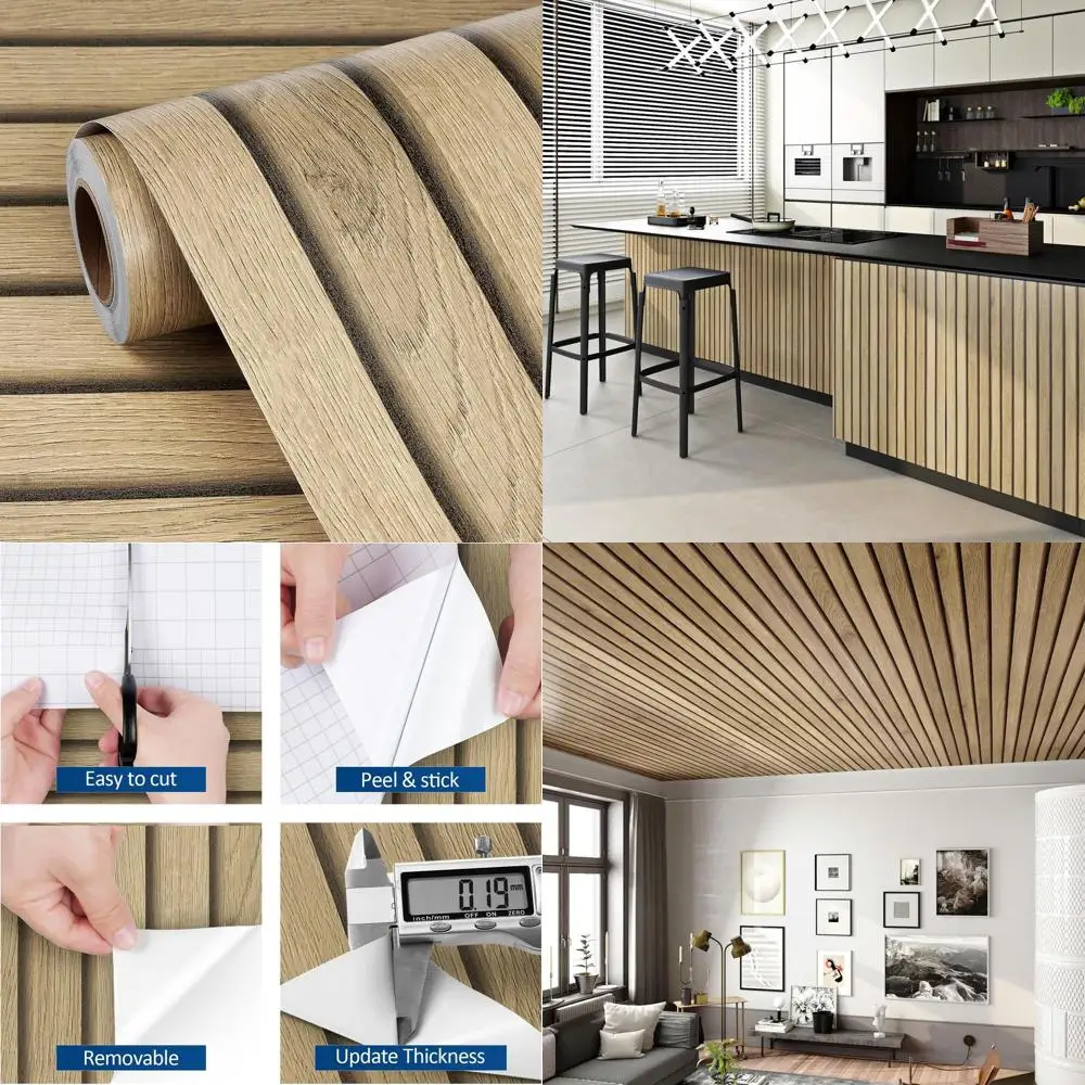 

Наклейки-обои с текстурой натурального дерева — 36 x 200 см для шкафов, столешниц и стен