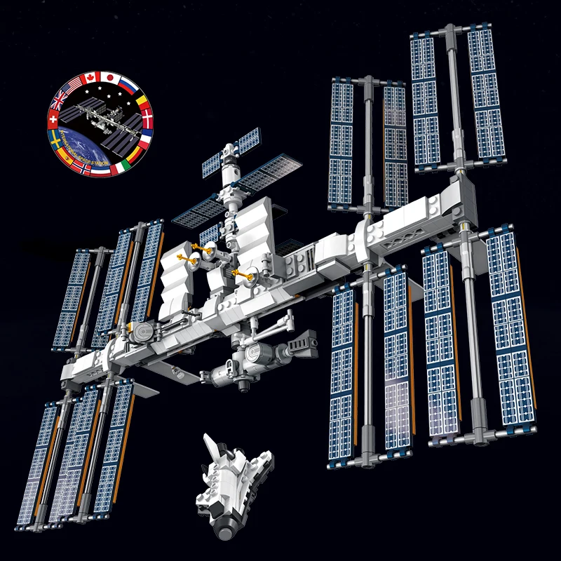 21321 Creative International Space Station Block Set Suitable for adult holiday gifts and children\'s birthday gifts 876 Pieces