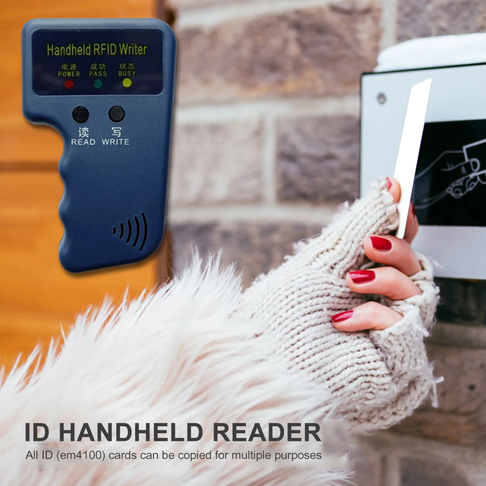 มือถือ 125KHz RFID เครื่องถ่ายเอกสาร ID Reader Writer Safety Access Control Card Duplicator สําหรับ Home Apartment Community