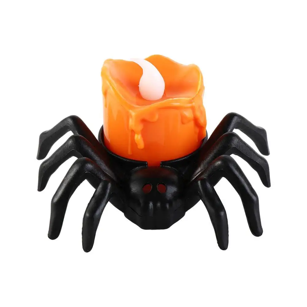 

Glowing Spider Halloween LED Candle LED Haunted LED Spider Pumpkin Light Electronic Candle Spider Candle Atmosphere Arrangement