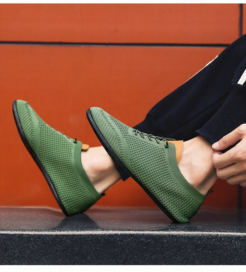 YRZL Herren-Sommer-Mesh-Slipper mit dünnem Boden, neuer Stil, atmungsaktiv, rutschfest, lässig, Wanderschuhe, leichte Fahrschuhe für Herren – Detail 14