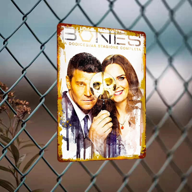 Bones Season 12 Poster Metal Tin Sign Vintage Home Decor Movie TV Show Collectible Art