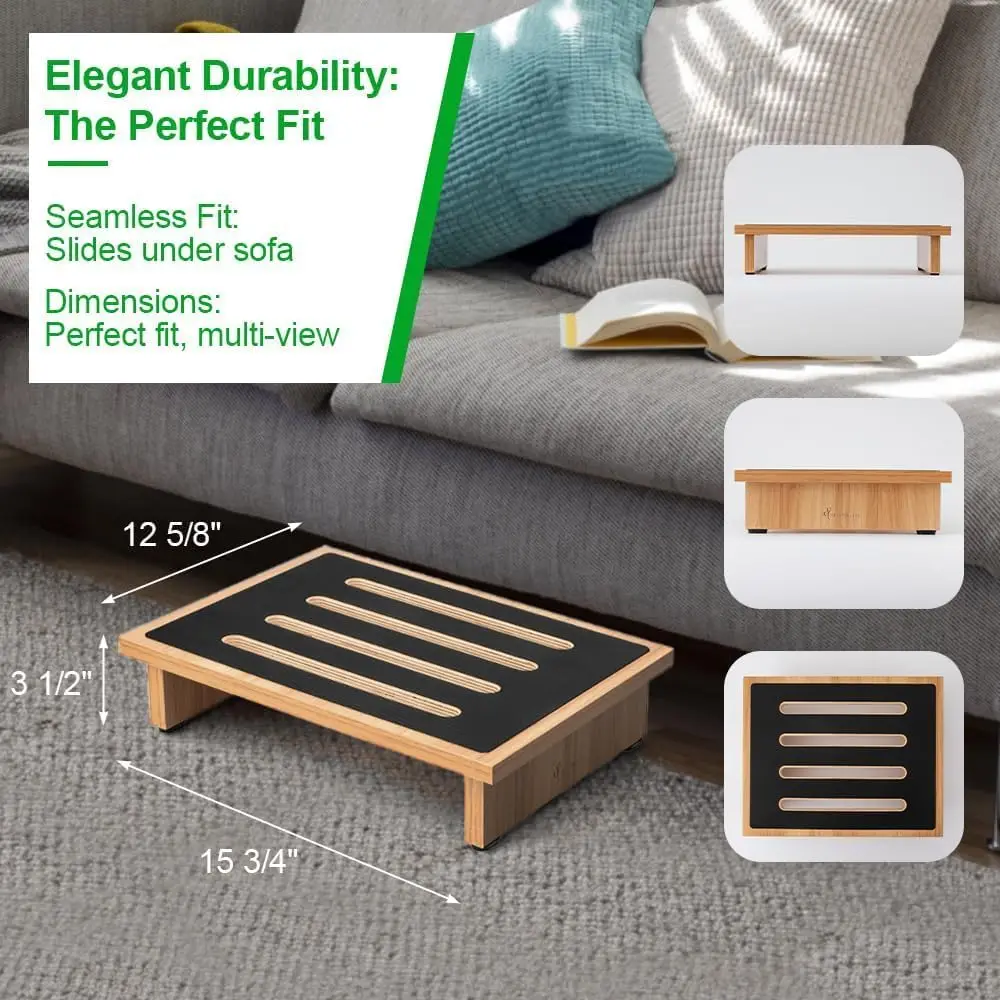 

One Step Stool for Adults with Non-Slip Rubber Stepping Surface, Portable Single Wooden Riser,Load Capacity for Kitchen