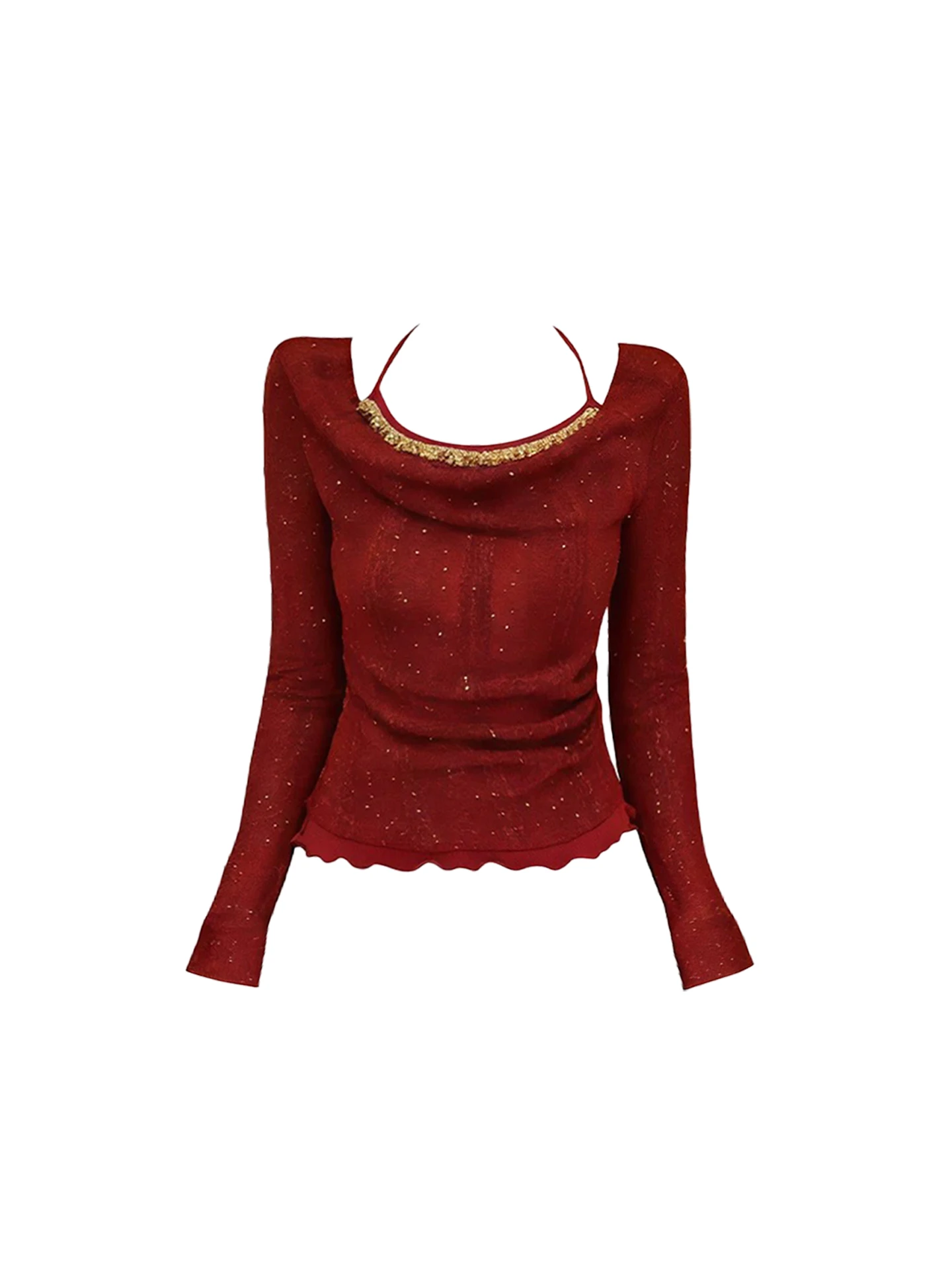 HEZA Cisas rode sprankelende diamanten damestop en afslankrok met hoge taille plus maat Faion Winter Outfit Combo