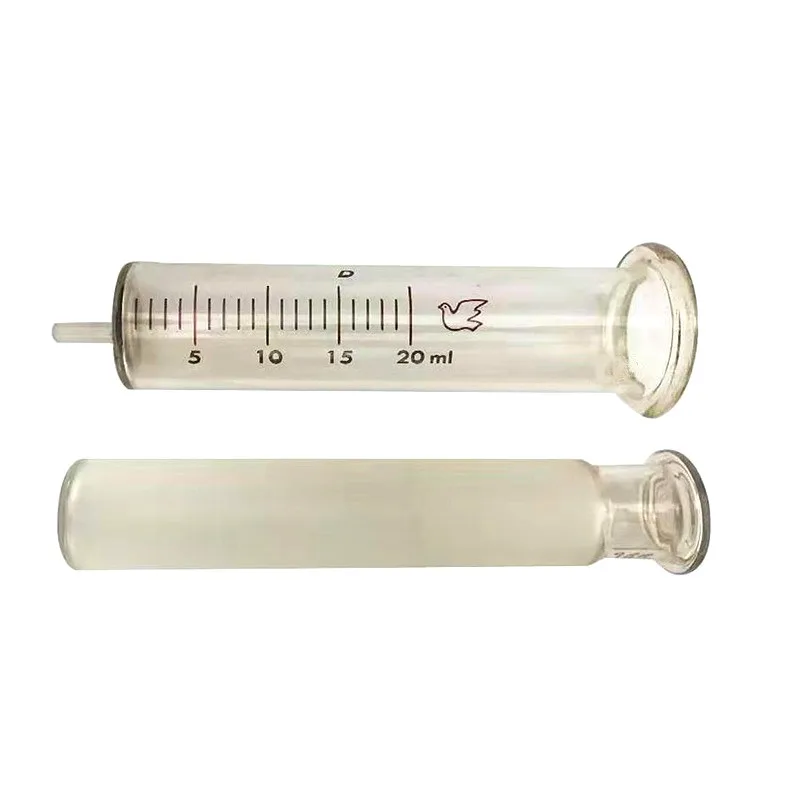 Imagem -04 - Seringa de Vidro Reutilizável Amostrador de 20ml Copo Glicerina de Vidro Dispensador de Injeção Seringa de Tinta Vidro de Laboratório 20cc 10 pk