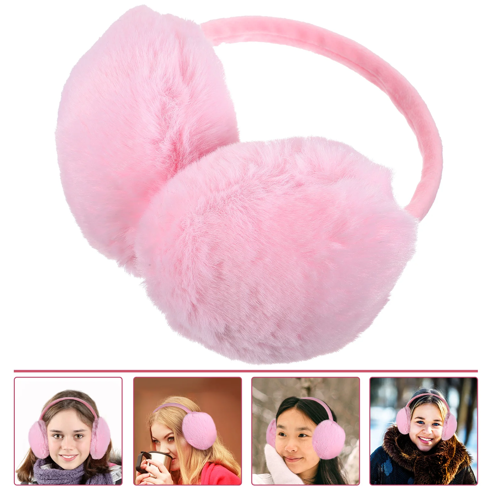 Plush Warm Earmuffs Cute Women Cover Earpiece Fashionable for Plastic Cloth