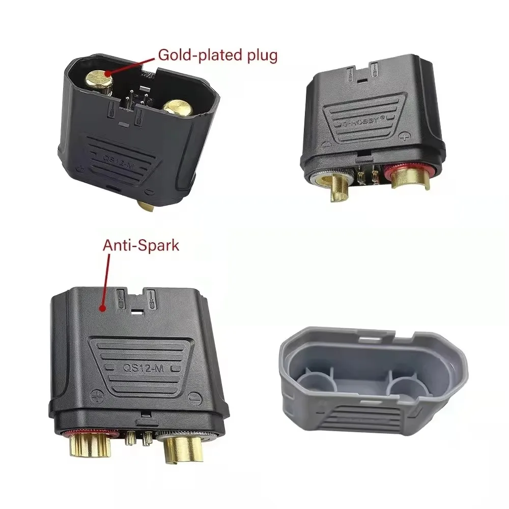 320A Heavy Current QS12-S 12mm Anti Spark Connector Gold Plated Plug HV Lipo Battery Plug