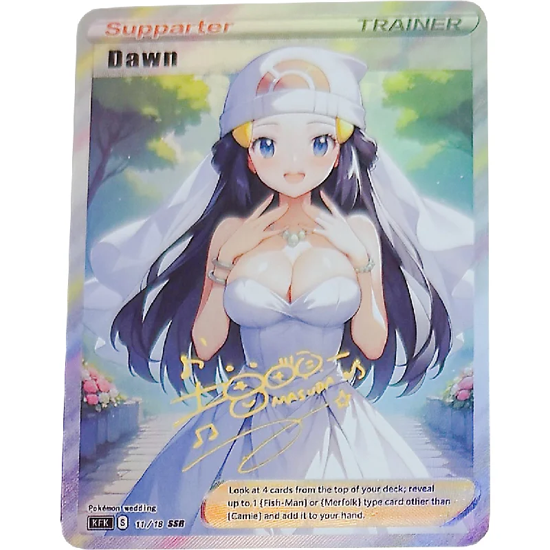 9Pcs/Set Pokemon Cards Misty Dawn Sonia Nessa Mallow Miriam Series Self Made Anime Game Characters Collection DIY Flash Card Toy