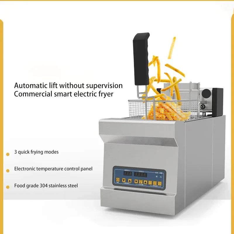 8L مقلاة كهربائية 3000 واط مقلاة كهربائية عميقة اسطوانة واحدة المقلاة المقلية الدجاج المقلي درجة حرارة ثابتة المقلاة
