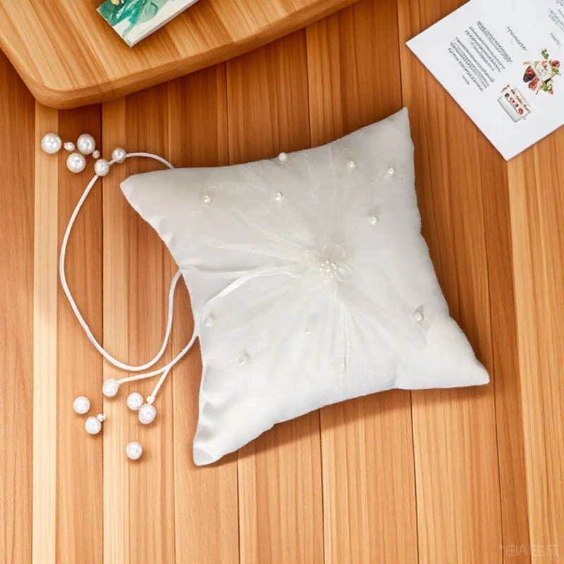 

Wedding Ring Pillow Cushion Bridal Compact Soft Touch Graceful Design Convenient Carry Engagement Ceremony Party