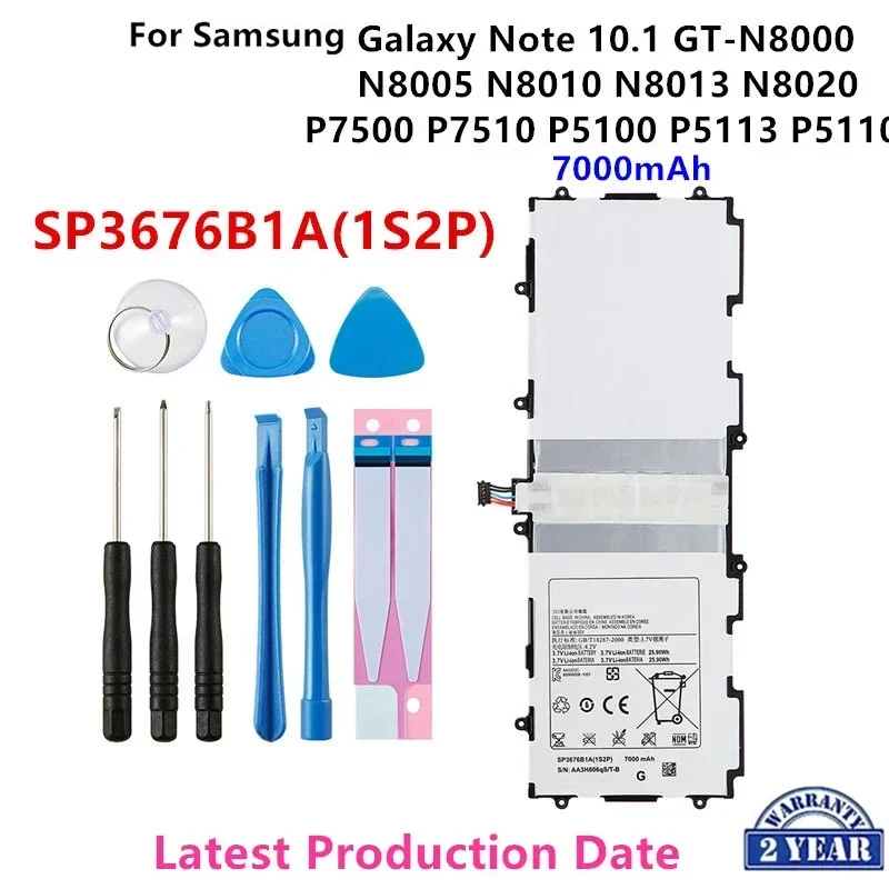 

Brand New SP3676B1A 7000mAh Battery For Samsung Galaxy Note 10.1 GT-N8000 N8005 N8010 N8013 N8020 P7500 P7510 P5100 P5113 +Tools