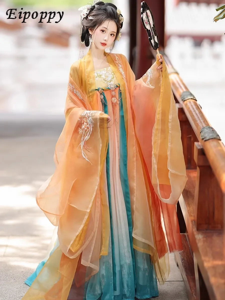 

Hanfu female Tang costume super immortal ancient style restoration Hezi skirt embroidery ancient costume