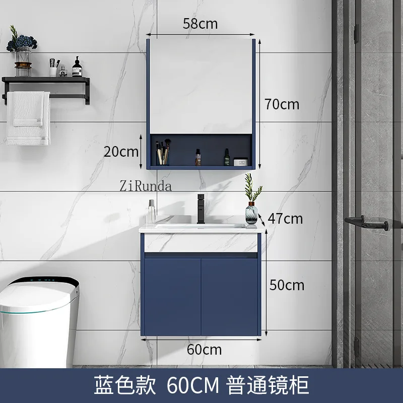 Luz moderna de luxo azul ardósia conjunto banheiro madeira maciça lavatório mão pendurado na parede tipo