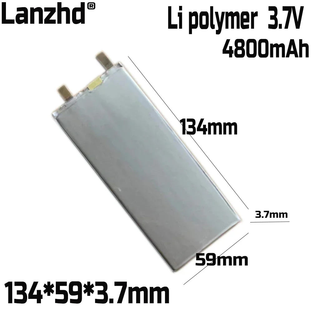 

1-10PCS 4.35V Li Polymer Batteries 4800mAh 134*59*3.7mm 3.7V Li battery For Tablet DVD battery Bluetooth Speakers Quick charge