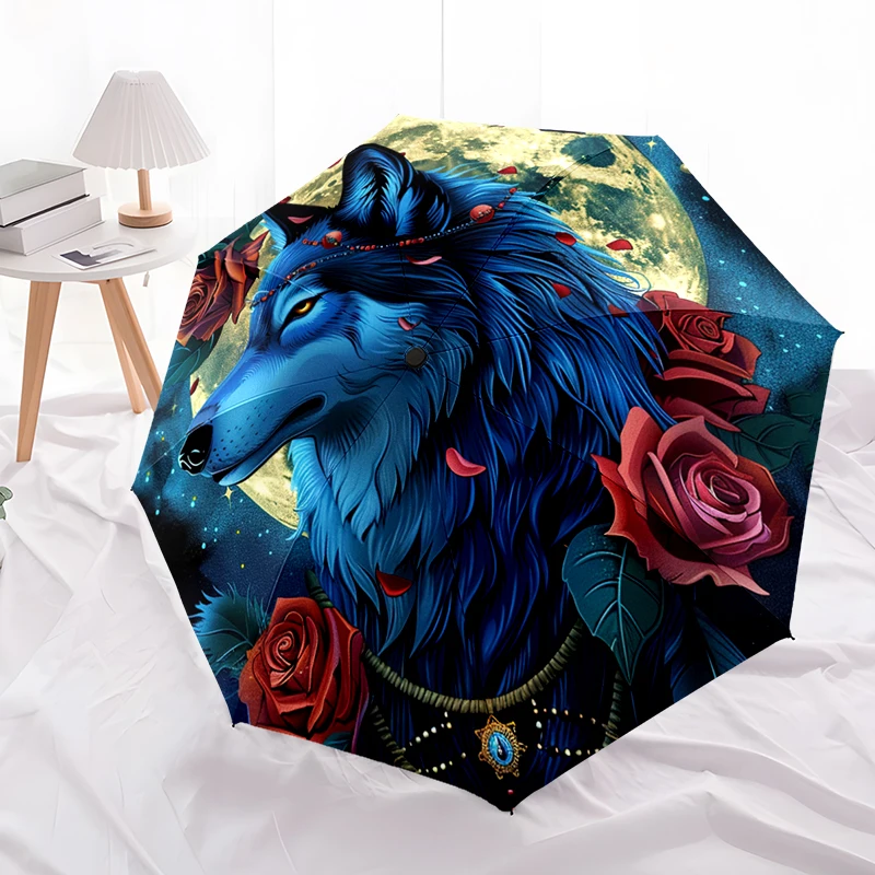 

Wolf Automatic Umbrella, Compact Design with 8 Ribs, Outdoor Leisure and Daily Use-ideal Gift