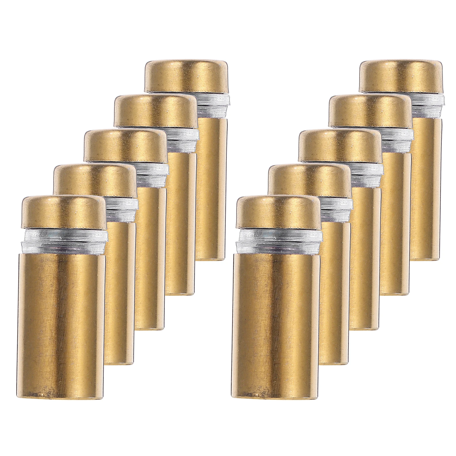 

10 Pcs Stainless Steel off Screws 12x25mm Brushed Gold Hollow Nails for Acrylic Frames Glass Signs Mounting Hardware Wall