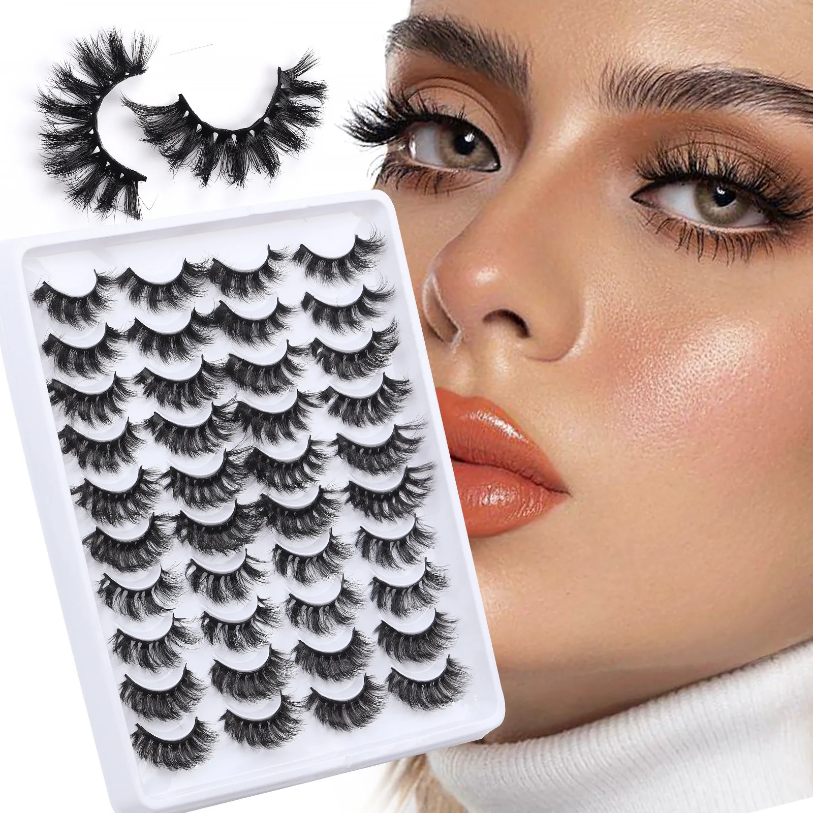 Mink-like False Eyelashes Russian Roll Messy Fried Thick Simulation Eyelash Spot Wholesale