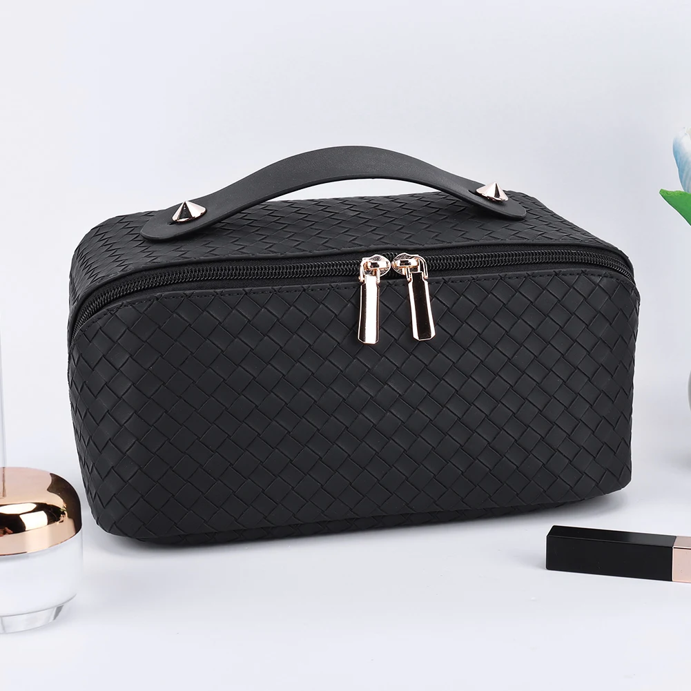 Women Large Capacity Travel Makeup Cosmetic Case Portable Cosmetic Storage Bag with Handle for Cosmetics Makeup Brushes for Girl