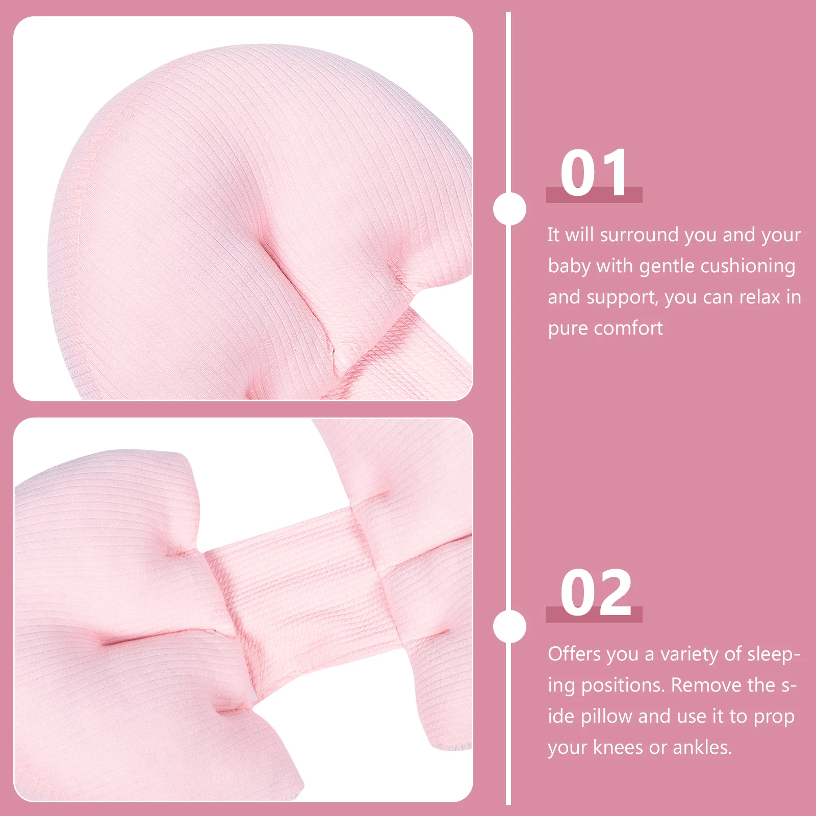 

U-shaped Waist Pillow Belly Pregnancy Maternity for Pregnant Women Fashion Pillows Sleeping. Support Pink