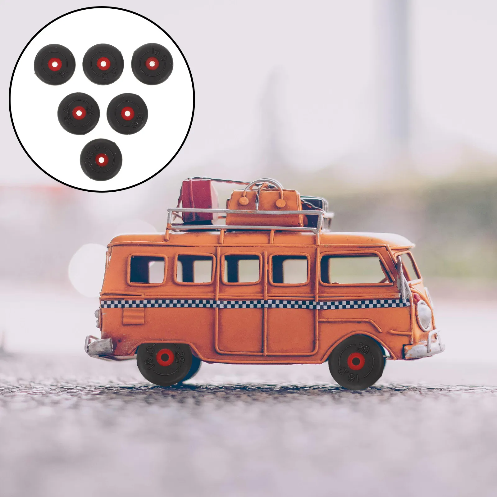 

300Pcs Rubber Swivel Heavy Duty Castor Wheels DIY Car Wheels Kit Replacement Science Project Assembly Crafts Rubber Wheel