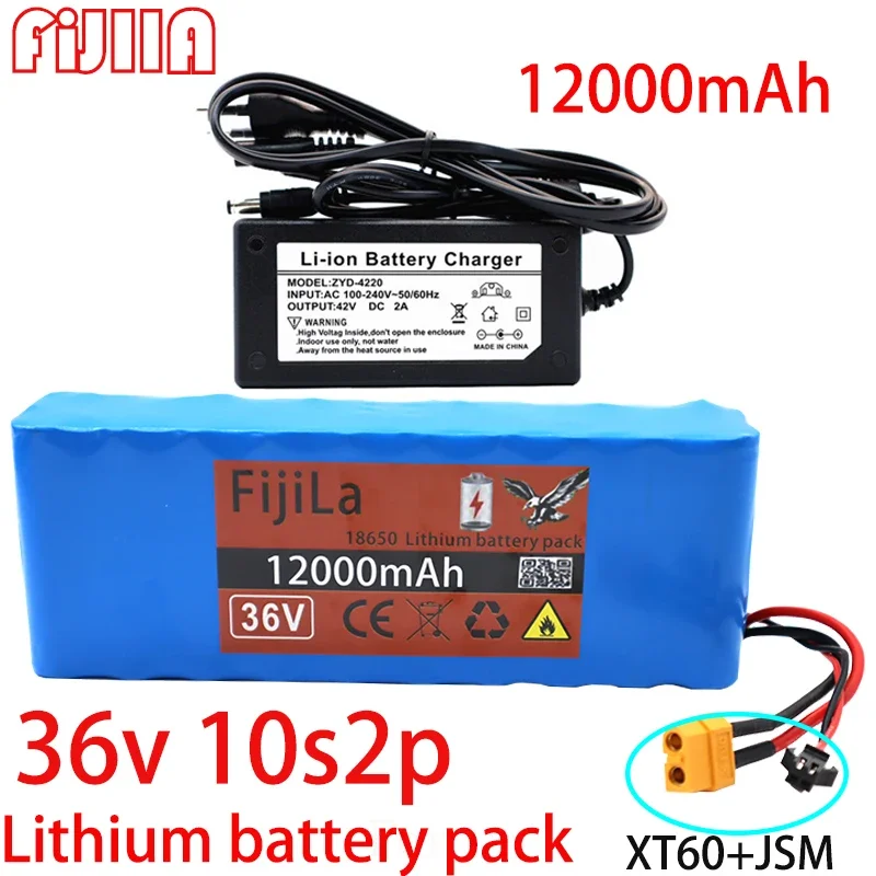 

36V 12Ah 10S2P 18650 Rechargeable Battery Pack 12000mAh,modified Bicycles,electric Vehicle 42V Protection PCB +42V Charger