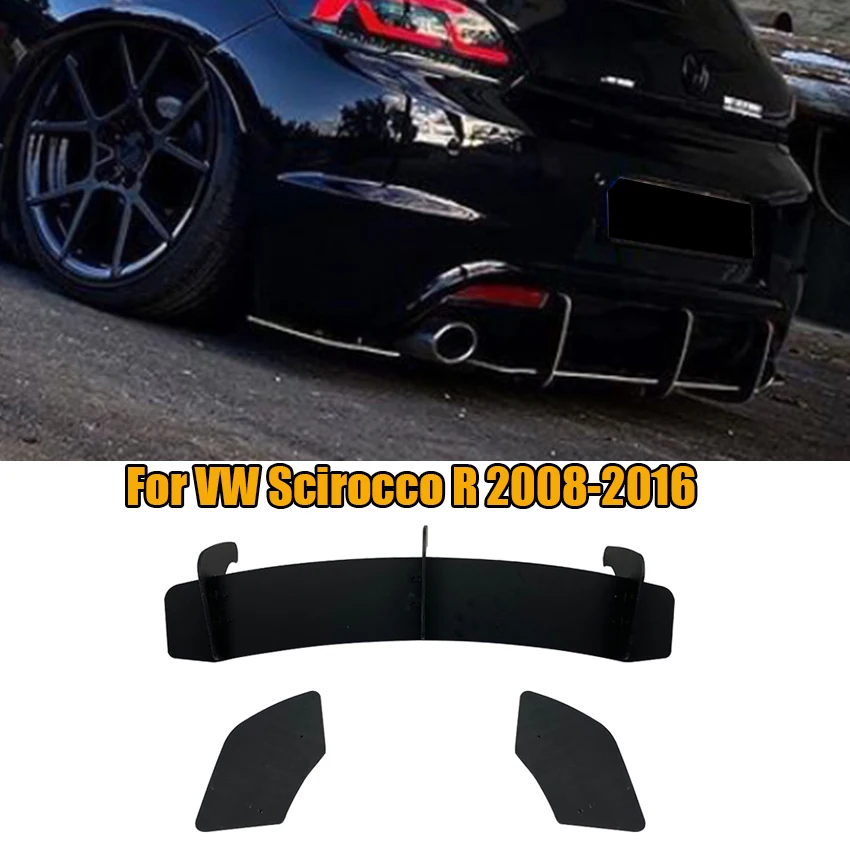 For VW Scirocco R 2008-2016 Rear Under Bumper Diffuser Splitter Guard Spoiler Plate Lip Splitter Spoiler Trim Accessories