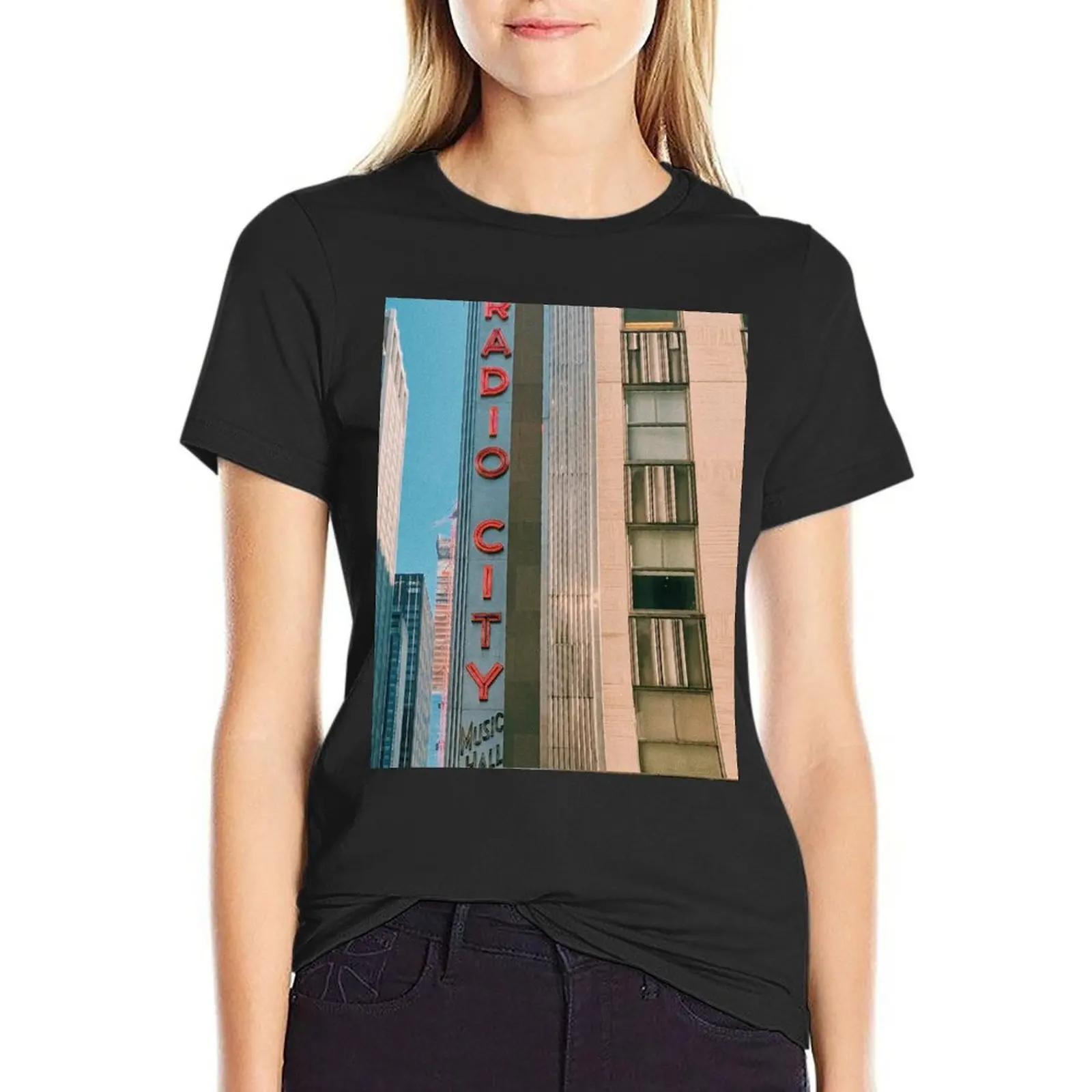 Radio City Music Hall NYC Vintage Look T-Shirt Blouse summer tops funny Women's summer blouses 2024