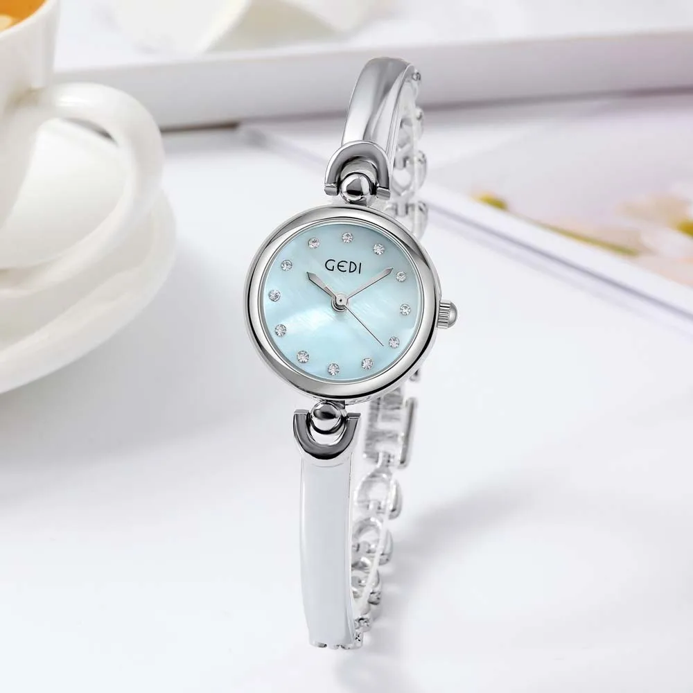 

GEDI Women's Quartz Watch Korean-Style Round Dial Bracelet Watch Waterproof Fashion Ladies' Wristwatch relogio feminino
