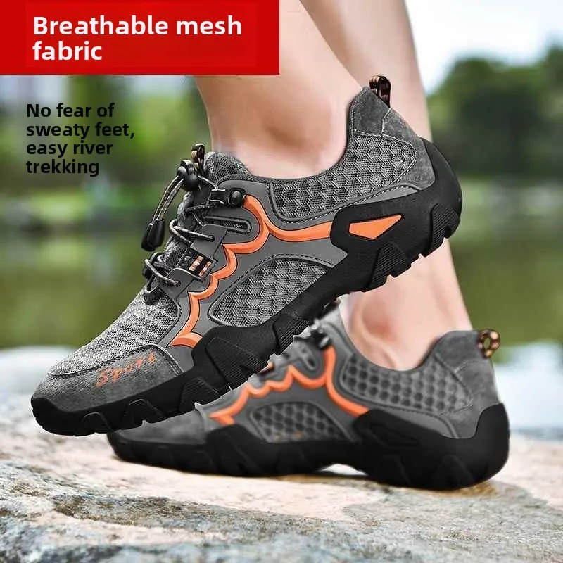 Men's Sports Sandals Summer New Model Stream Trudging Shoes Mesh Breathable Water Shoes Beach Shoes Anti-slip Hiking Shoes