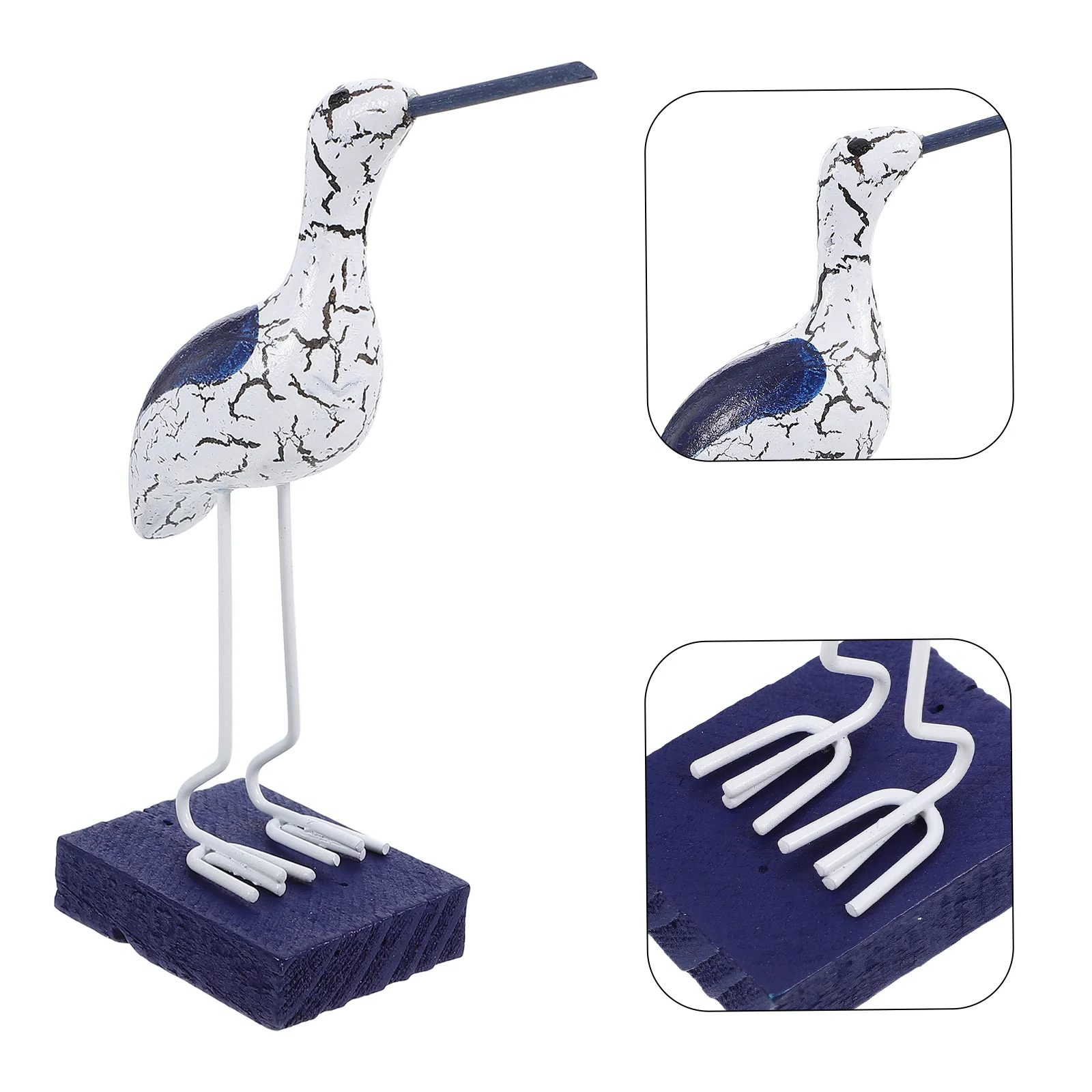 

Small Hand Carved Wooden Seagull Statue Coastal Beach House Decor for Living Room Office Desktop Garden Lawn Nautical Style Art