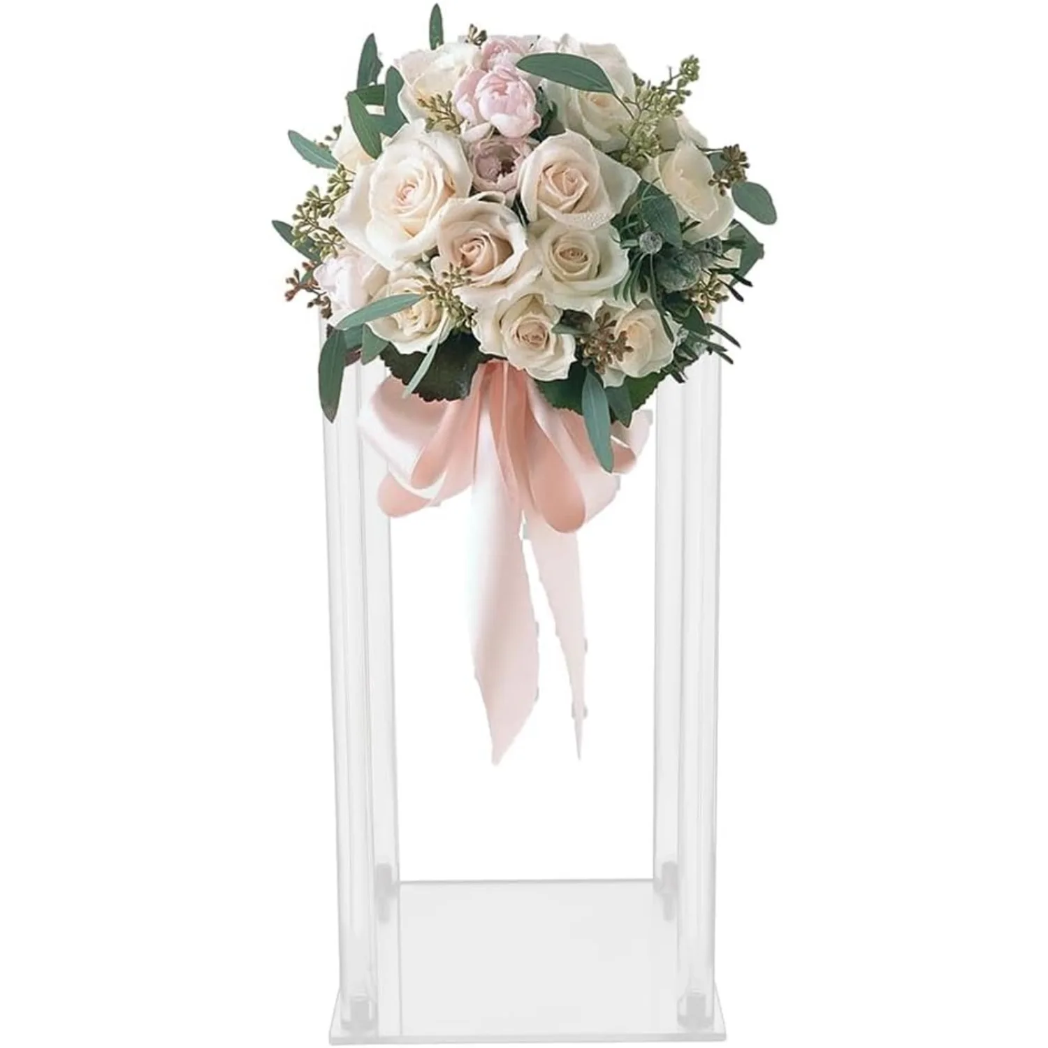 

10 Pcs Acrylic Flower Stand, 7.87''×7.87''×15.75''Acrylic Flower Stand for Wedding Centerpieces, Clear Column Flower Stand