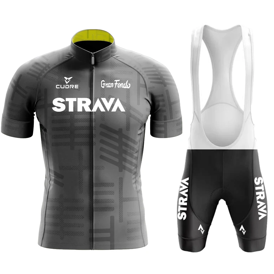 2024 Cycling Jersey Set Strava Summer Short Sleeve Breathable Men's MTB Bike Cycling Clothing Maillot Ropa Ciclismo Uniform Suit