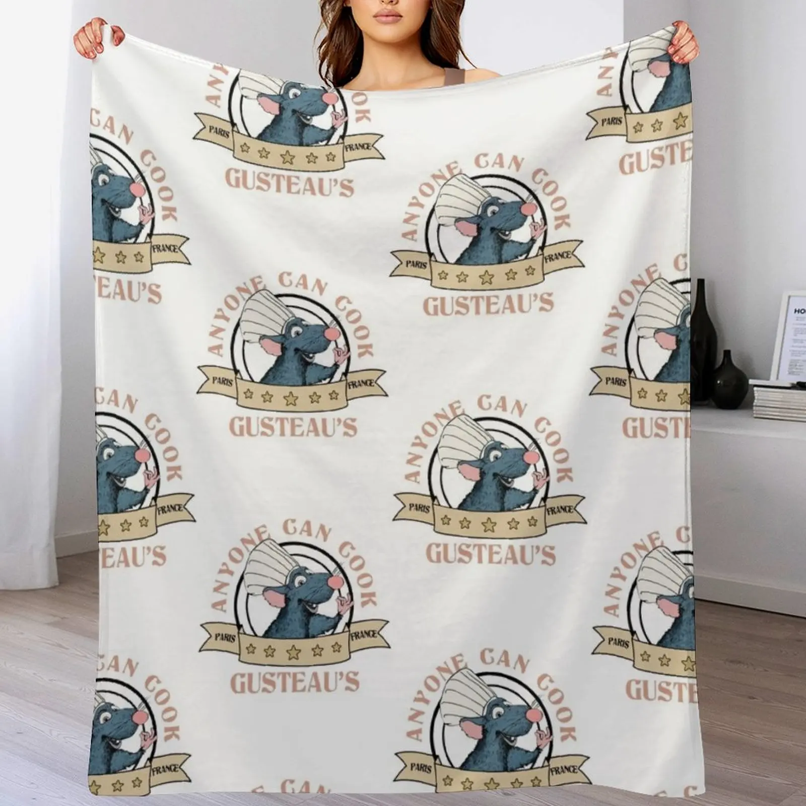 Ratatouille Gusteau's Anyone Can Cook Throw Blanket Cozy Sofa Blanket for TV Watching Napping