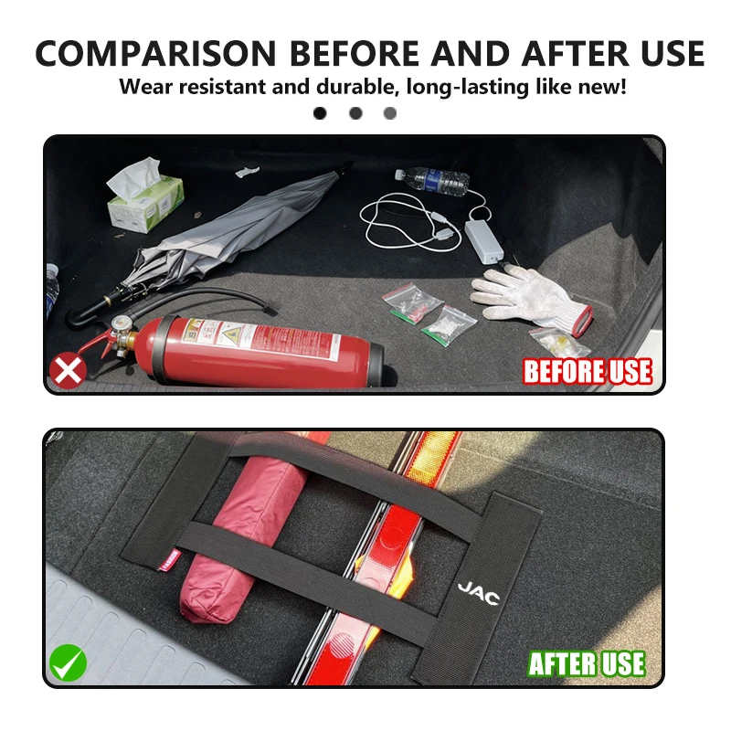 Car Trunk Fixed Strap Elastic Velcro Fixed Storage Securing Strap For JAC J3 J2 S5 A5 J5 J6 J4 S2 T8 RF8 M3 M4 X8 Plus A5 E10X - view 3