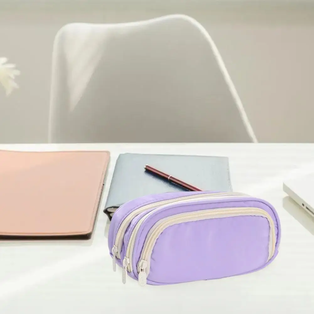 Stationery Storage Case Capacity Pencil Case Organizer with Multiple Compartments Sturdy Zipper Cute Design for Students Adults