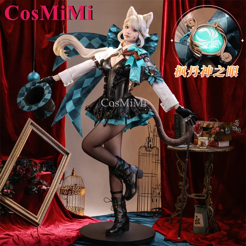 CosMiMi Lynette Cosplay Game Genshin Impact Costume Magician Gorgeous Sweet Combat Uniforms Carnival Party Role Play Clothing