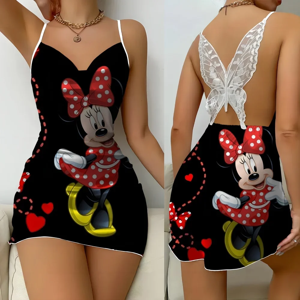 Summer New Nightwear for Women Sexy Hot Romantic Female Sleeping Skirt Cartoon Pattern Sleeveless Women's Pajama Free Shipping