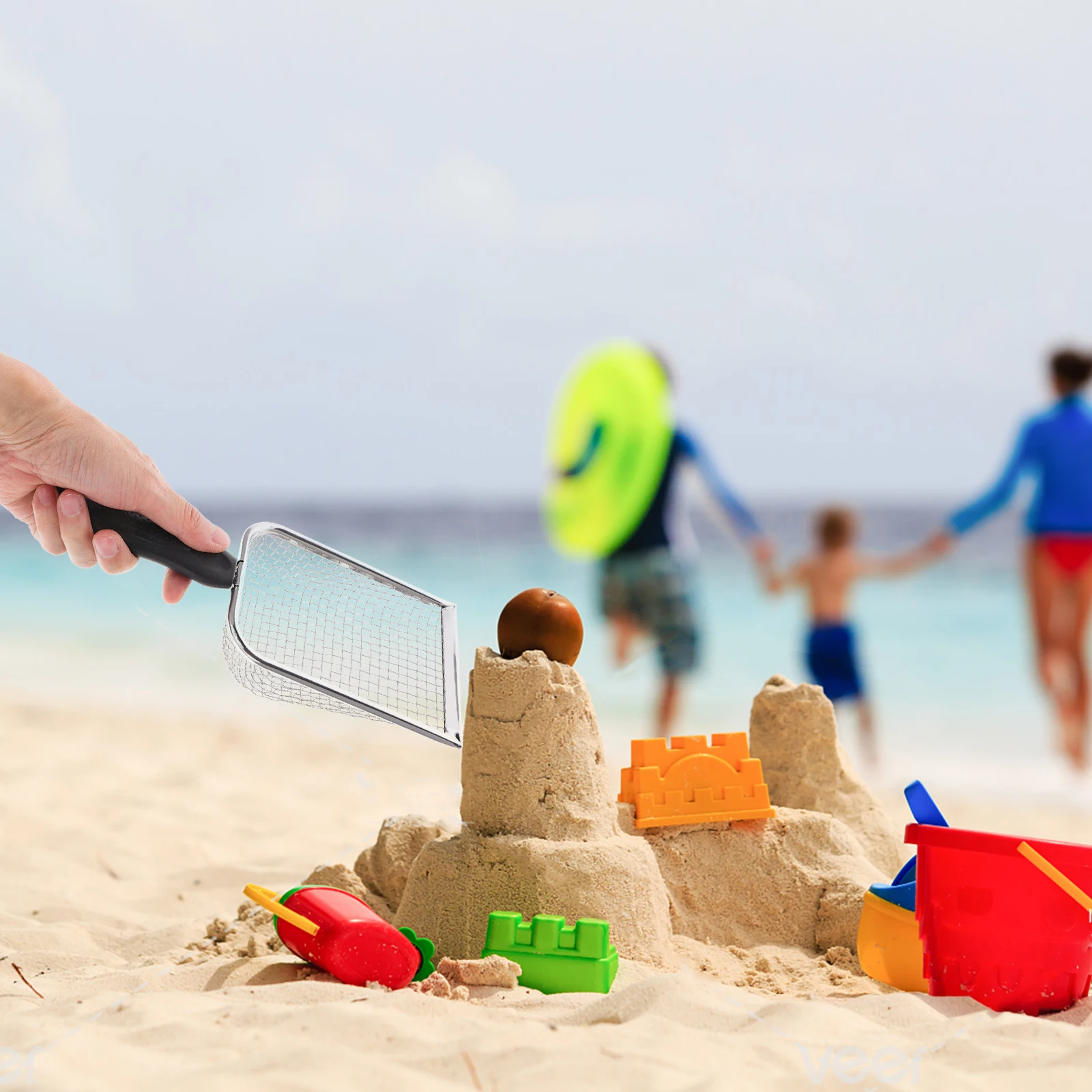 

Beach Filter Shovel Sand Scoopers Kids Beach Shovels Lightweight Portable Shell Design Stainless Gardening Pet Care