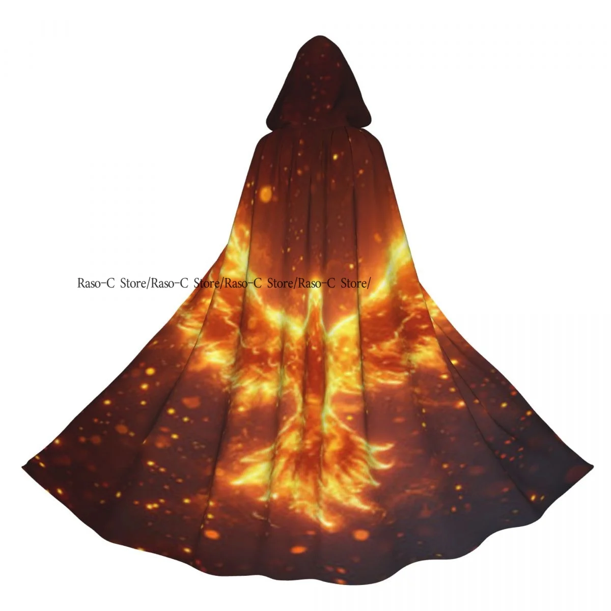 

Hooded Cloak Unisex Cloak with Hood Phoenix Cosmic Print Cloak Vampire Witch Cape Cosplay Costume