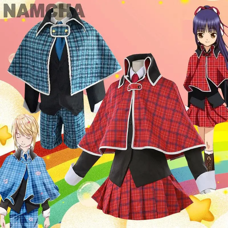 

Anime Shugo Chara Cosplay Costume for Women Men Amu Hinamori Tadase Hotori Red Blue School Uniform Halloween Clothes Set