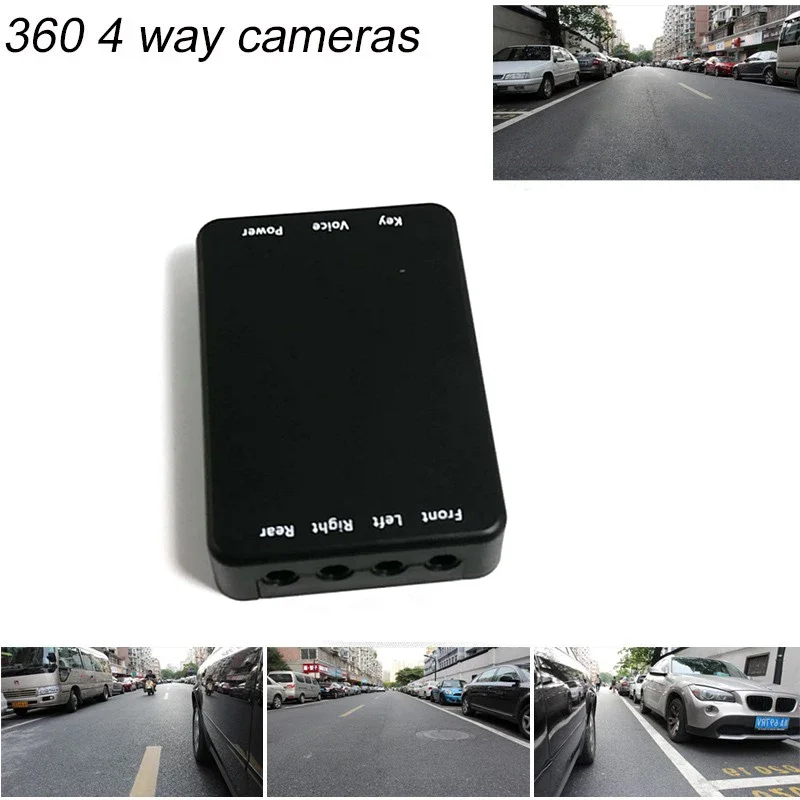 360 View Car Camera Control Box 4 Way Cameras Switch System for Rear Left Right Size Front Camera Rear View Back UP Cameras