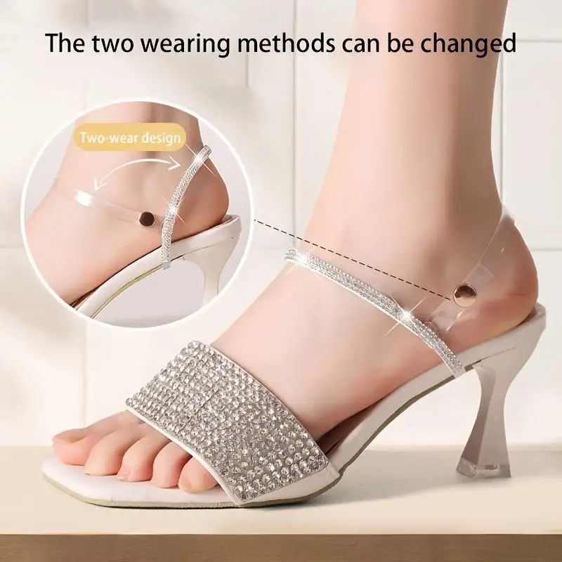 Invisible Heel Band for Women Anti Slip No Drop Heel Straps Adjustable Transparent Shoe Lace Comfort Secure High Heels Accessory image 6