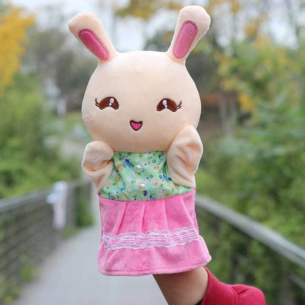 

Cute Smile Rabbit Animal Hand puppet Plush Toy For Kid Birthday Gift