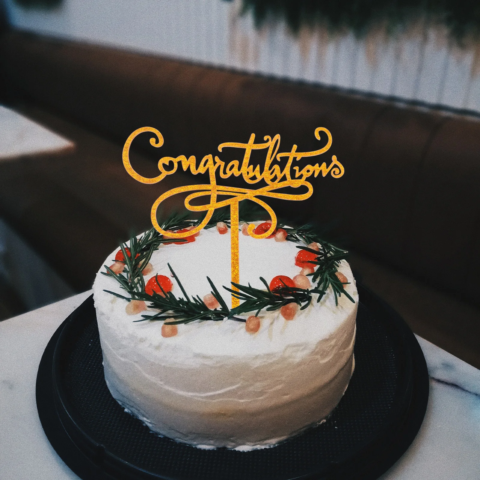 

5pcs Acrylic Cake Picks Glitter Graduation Letter Cupcake Toppers Party Decorations For Birthday Festival Dessert Event Supplies