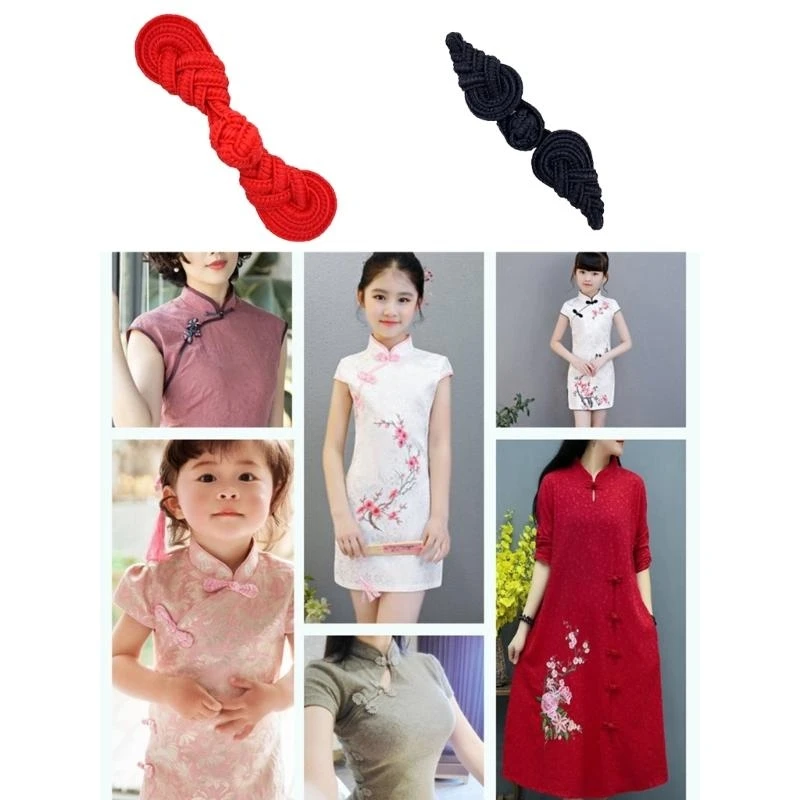 

R1WE Vintage Crochet Buttons Fasteners Chinese Pipa Closures Cheongsam Buckle Buttons Clothes Suit Decoration