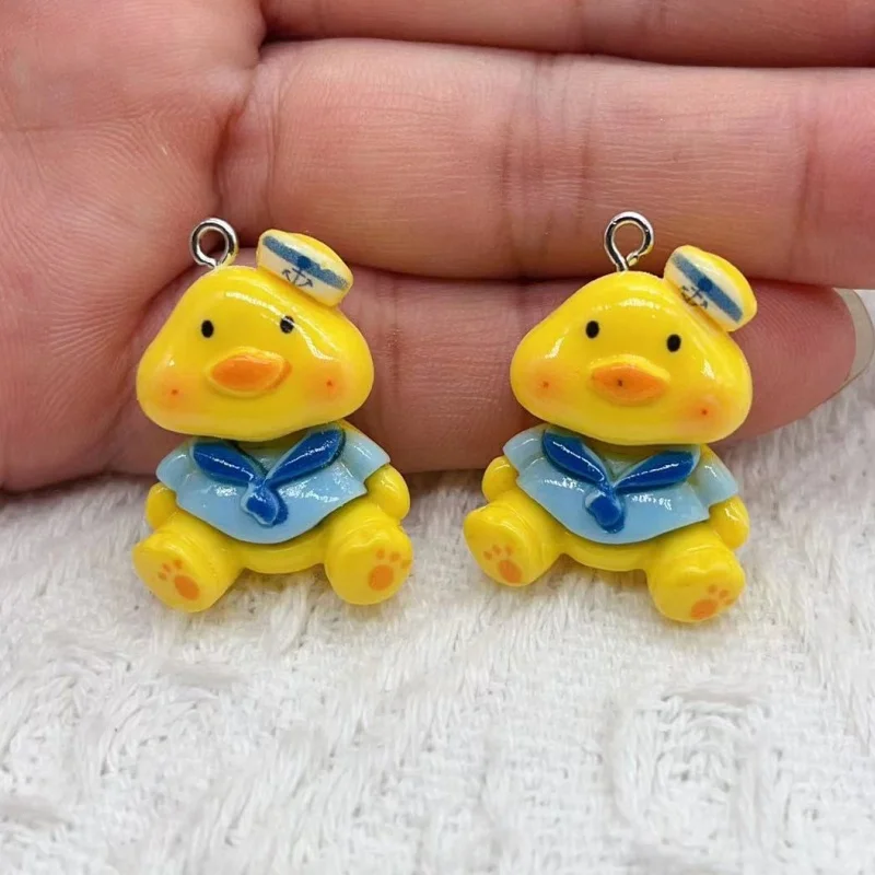 10pcs Kawaii Frog Rabbit Duck Animal Charm Resin Cute Pig Earrings Keychain Pendant for DIY Jewelry Making