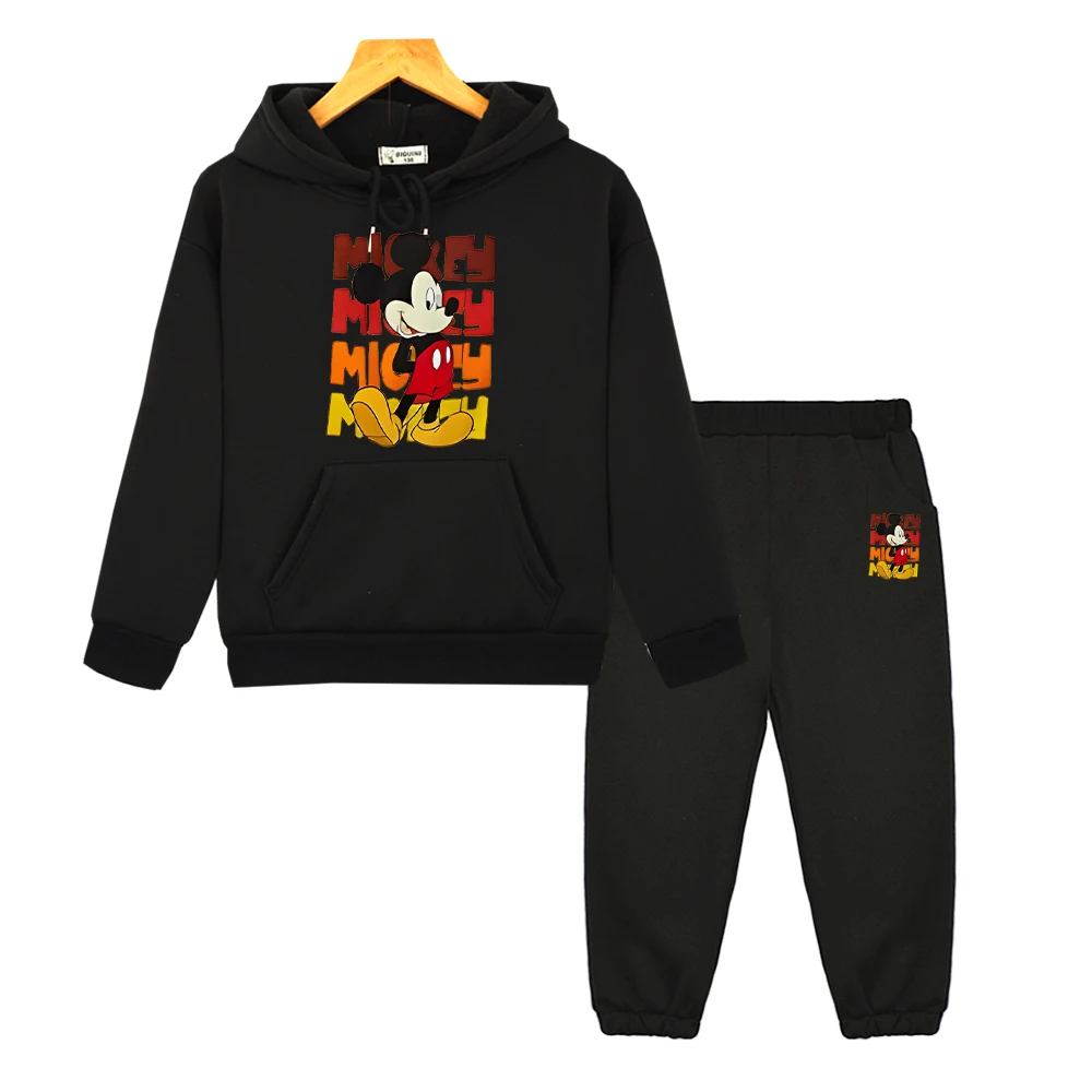 

Disney hoodie+Pant boy girl Hooded Sets pullover y2k sudadera mickey mouse print hoodies Fleece Sweatshirt kids boutique clothes