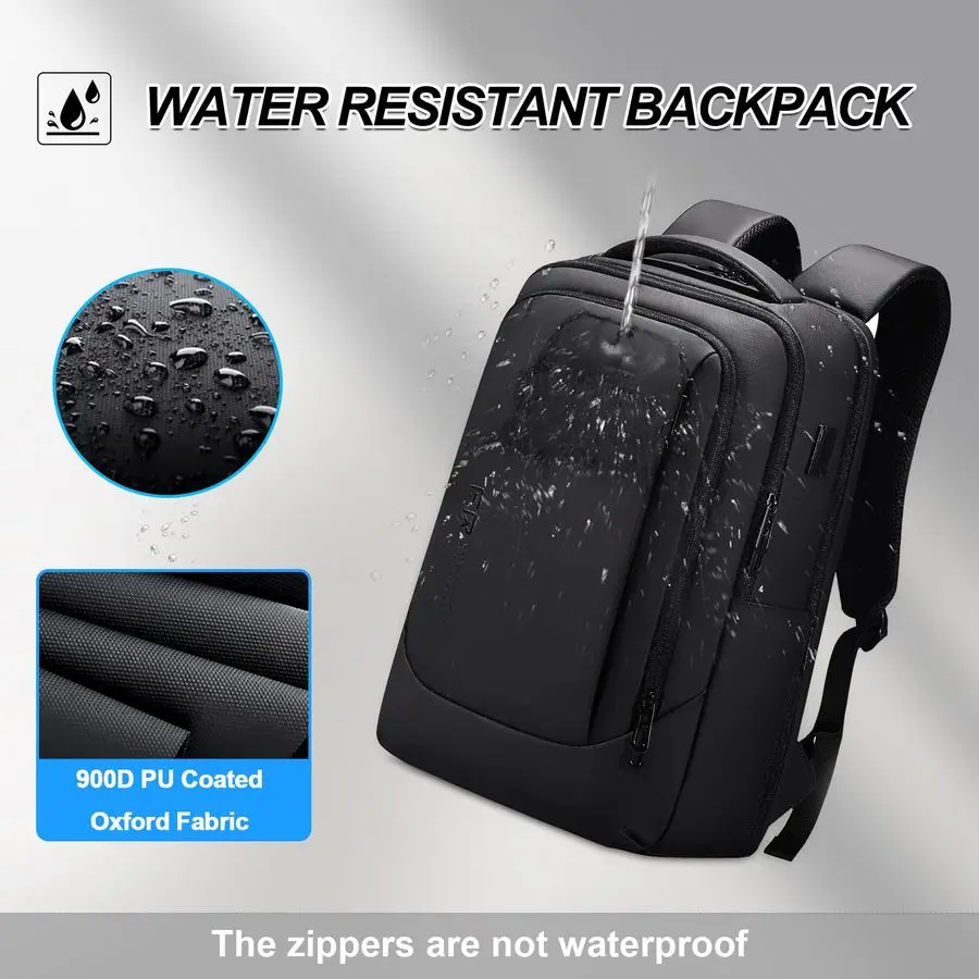 15.6인치 노트북 백팩, USB 충전 포트가 있는 슬림 비즈니스 백팩, 업무 여행용 방수 컴퓨터 백팩, 블라