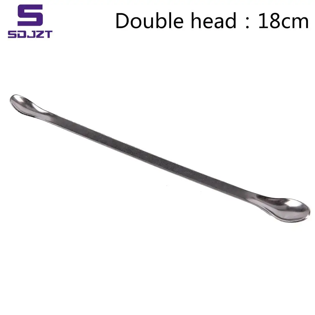 Lab Stainless Steel Horn Round Medicinal Spoon Ladle Spatula  Handy Tools For Chemistry Experiment